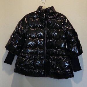 HABITUAL KIDS Girl's Crop Bell Sleeve Iridescent Puffer Jacket Black Size 14